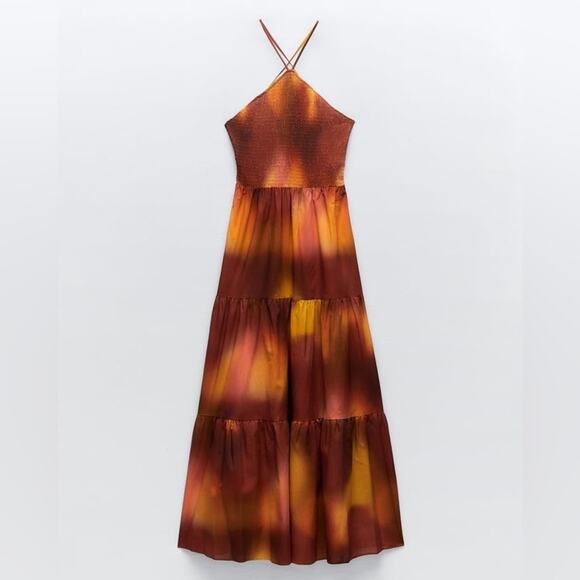 ZARA BLOGGER FAVORITE TIE DYE PRINTED DRESS - Picture 6 of 8